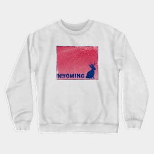 Wyoming Jackalope - distressed retro vintage cryptid Crewneck Sweatshirt